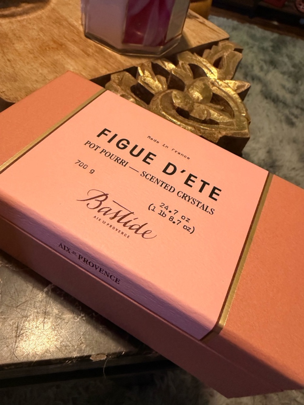 Bastide Figue D'Eté Scented Potpourri Crystals - Pink Box